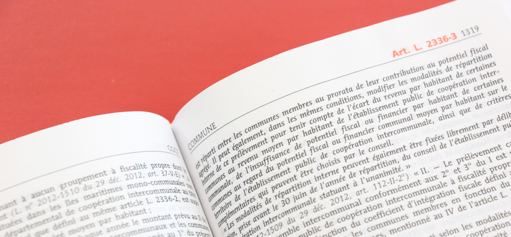 Page intérieure d'un code juridique