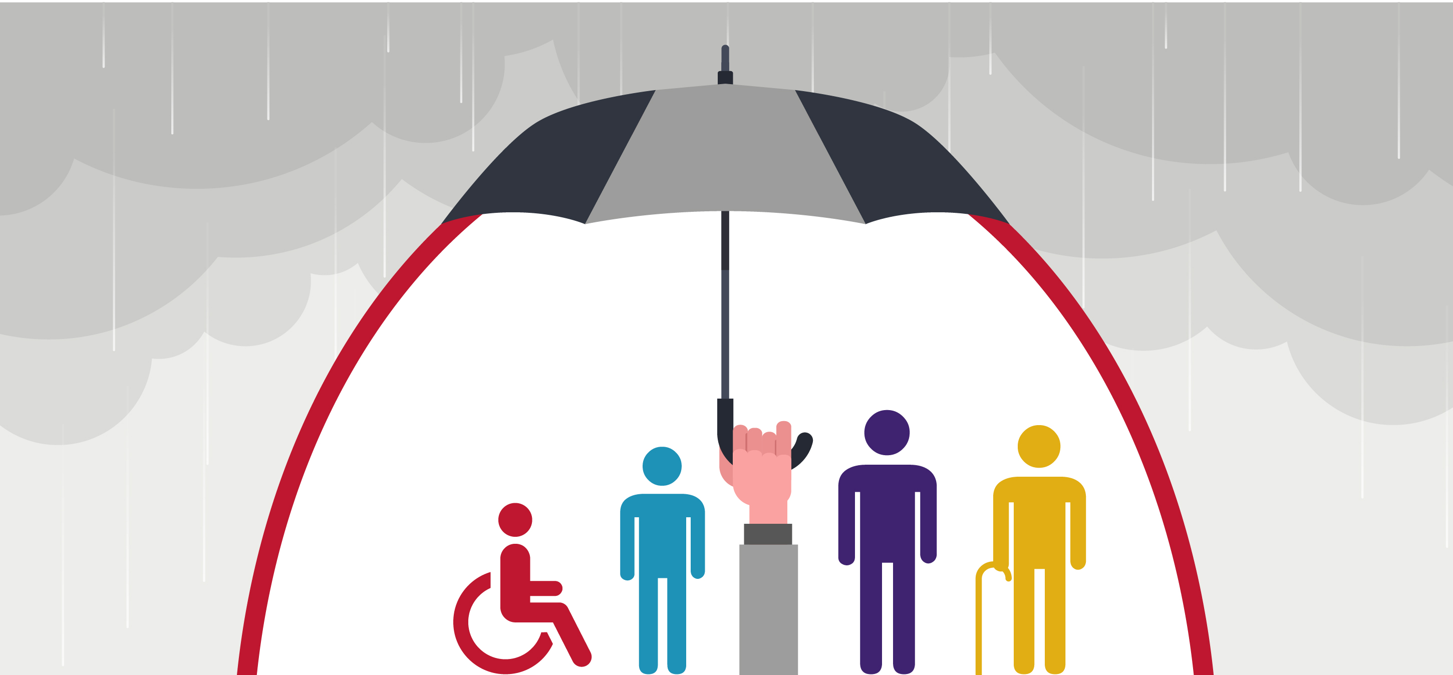 parapluie qui couvrent différents profils